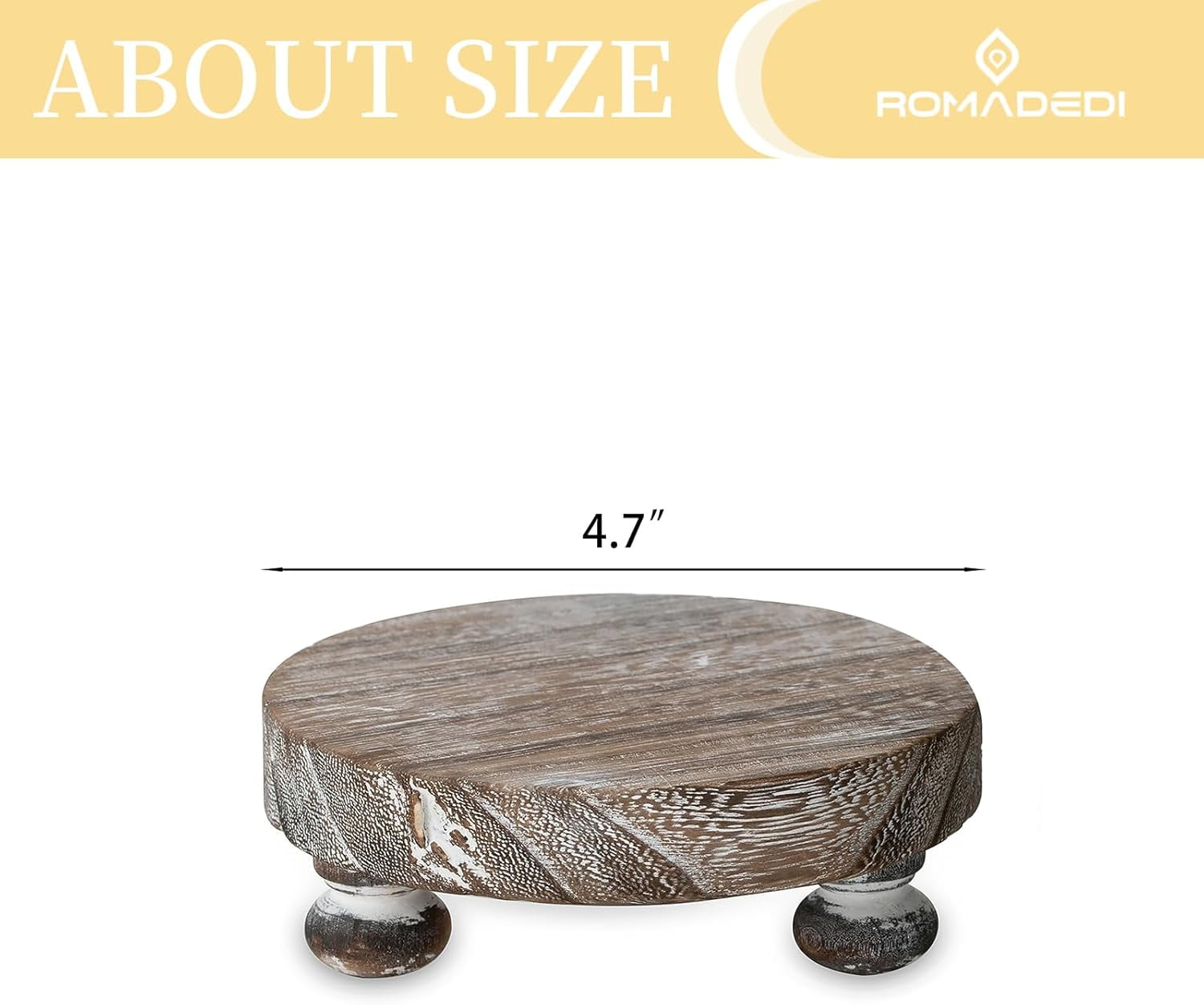 Rustic Farmhouse Wood Riser Display Set - 4pcs Whitewash Wooden ...