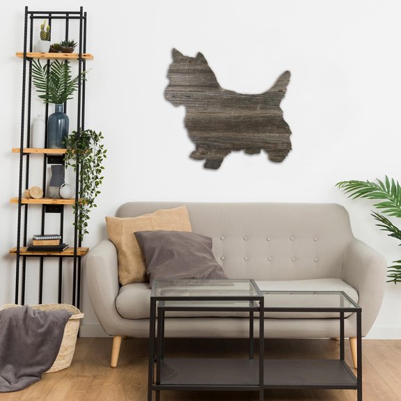 BARNWOODUSA Yorkshire Terrier Wood Dog Silhouette | Reclaimed Wood Yorkshire Terrier Cutout | Pet Wall Art or Wall Leaner | Large 18 Inches | Ready to | Weathered Gray by BarnwoodUSA