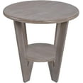 thumbnail image 1 of Rustic Farmhouse end Table with Storage Shelf, French Country Accent Side Table for Family, Dinning or Living Room, Small Spaces, Modern, Round, Vintage Grey Finish, 1 of 8