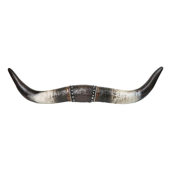 Rustic Faux Texas Longhorn Steer Cow Horns Wall Decor Plaque Figurine 22" Wide