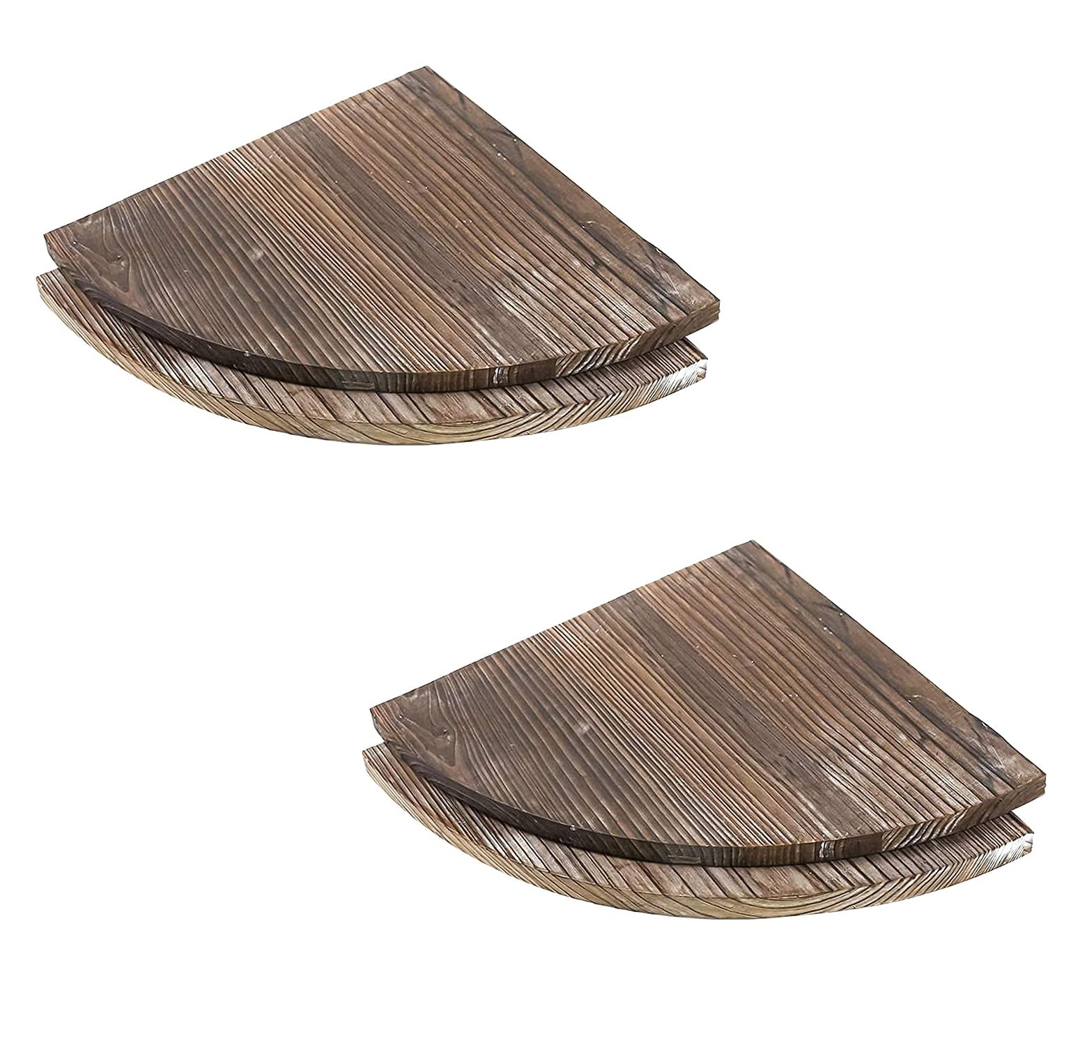 Rustic Finish Floating Shelves for Wall Solid Wood Wall Hanging Shelves Small Corner Shelf 4 Tier Set