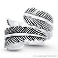 thumbnail image 1 of Rustic-Finish Long-Leaf Charm Bypass Wrap Ring in Oxidized .925 Sterling Silver, 1 of 1