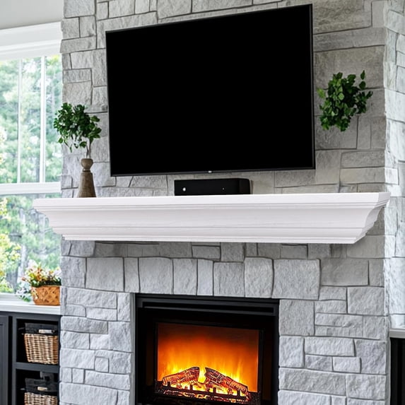 Rustic Fireplace Mantel Shelf Wooden Floating Shelf for Over Fireplace Wall Mounted Fire Place Mantel Farmhouse Hanging Floating Shelves