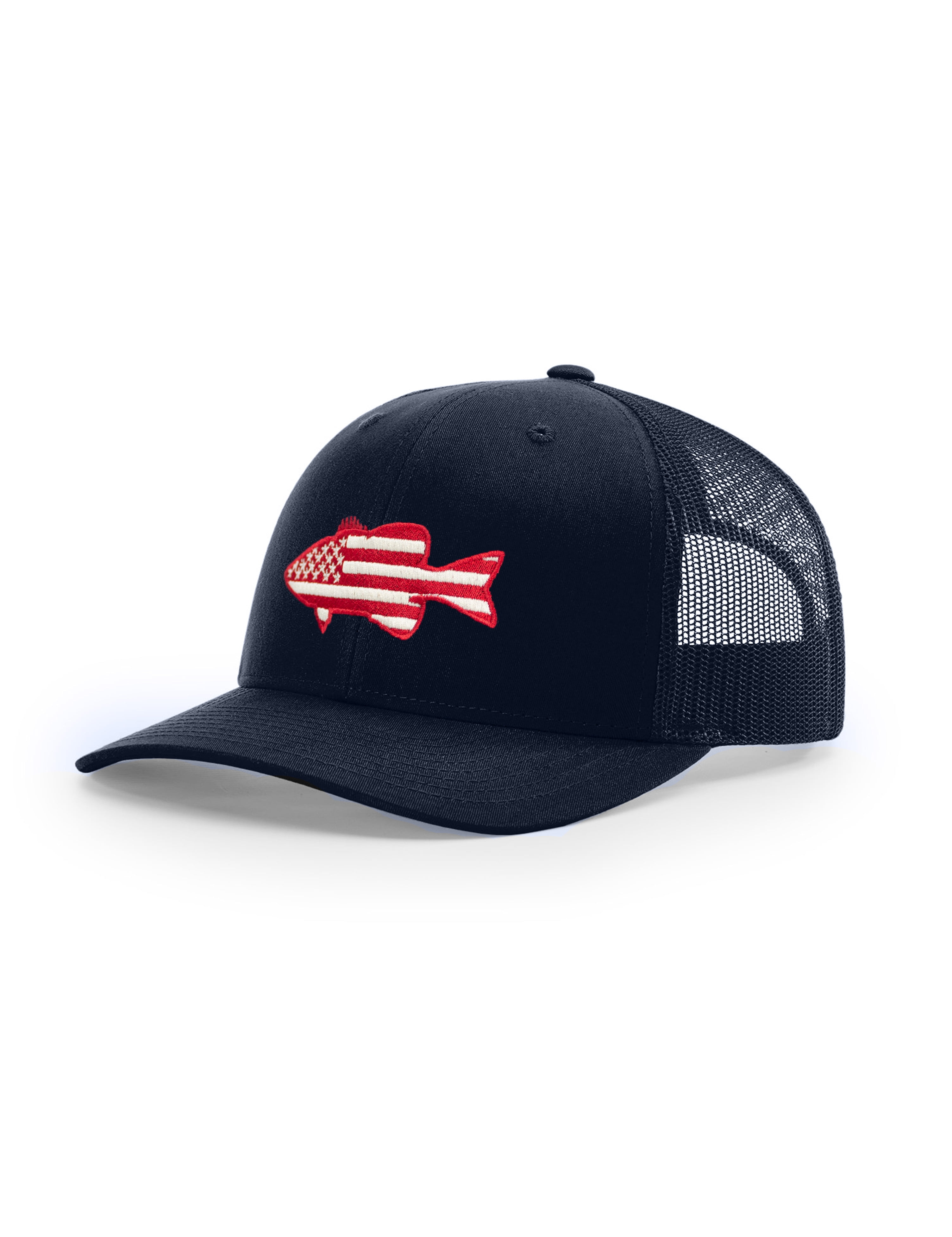 Hat with american flag fish deals
