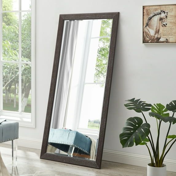 Rustic Floor Mirror by Naomi Home-Finish:Espresso,Size:66" x 32"