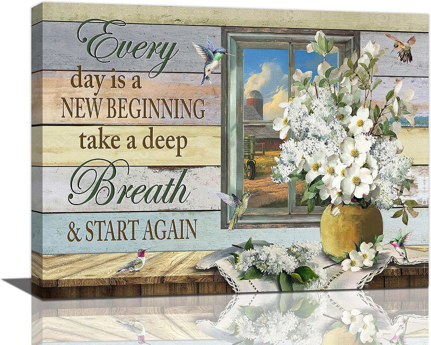 Rustic Floral Bathroom Wall Art Farmhouse Flower Butterfly Pictures