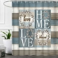 thumbnail image 1 of Rustic Floral Flower Sweet Love Home Fabric Shower Curtain, Farmhouse Country Vintage Wood Plank Cotton Shower Curtains for Bathroom Decor, Waterproof Polyester Durable with 12 Hooks,72x72, 1 of 6