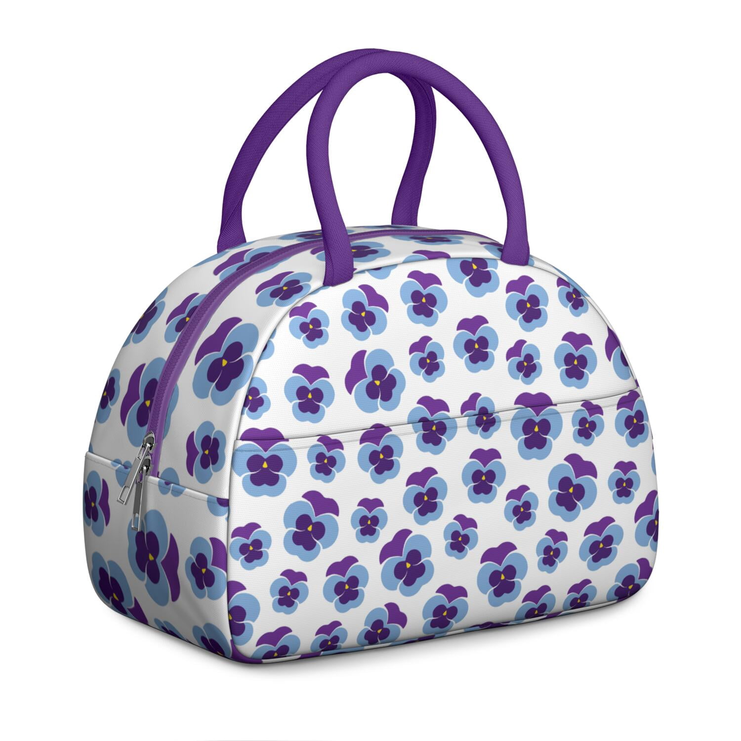 Rustic Floral Lunch Bag – Vintage Bloom Pattern Tote for Women with Insulated and Leakproof Lining, Ideal for Outdoor Meals