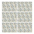 thumbnail image 1 of Rustic Floral Placemats Set of 6, Wrinkle Free Heat Resistant Flax Table Mats with Butterfly and Botanical Pattern for Country Dining, 1 of 5