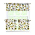 thumbnail image 1 of Rustic Floral Print Curtains 24 Inch - 3 Panel Vintage Country Set with Bohemian Wildflowers, Rod Pocket Window Treatment, 1 of 5