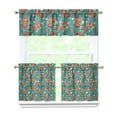 thumbnail image 1 of Rustic Floral Print Curtains 24" Short - 3 Panel Vintage Country Set with Bohemian Wildflowers, Farmhouse Rod Pocket Treatment, 1 of 5