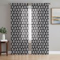 thumbnail image 1 of Rustic Floral Sheer Curtains 63 Inch Length 2 Panels Set, Boho Minimalist Flowers Pattern Black Voile Window Treatment Rod Pocket Curtains Sheers Drapes for Bedroom/Living Room/Kitchen 52x"63"x2, 1 of 8