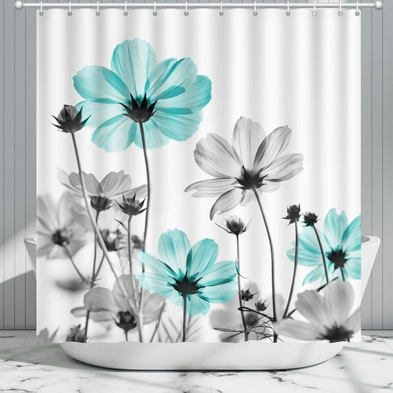 Rustic Floral Shower Curtain, Daisy Shower Curtain Watercolor Painting Farmhouse Waterproof Shower Curtain Sets Polyester Fabric Machine Washable Decor Bath Curtain, Retro Daisy