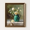 thumbnail image 1 of Rustic Floral Still Life Art Vintage Ceramic Pitcher , Cottagecore Wall Decor, Print Poster Bloom Art, Earthy Garden Decor 148, Size 16x24 UNFFRAMED F03.1.7l8, 1 of 3