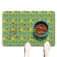 thumbnail image 1 of Rustic Floral Sunflower Pet Food Pad - Absorbent Non-Slip Dog Mat with Retro Graphic Design, Large Size, 1 of 3