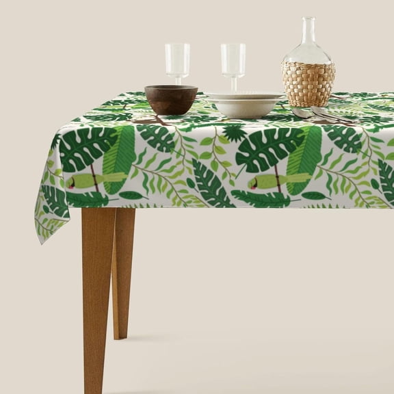 Rustic Floral Tablecloth, Spring Watercolor Pastel Floral Botanical Vintage Boho Prints Rectangular Waterproofing Clean Easy Tablecloth for Kitchen Restaurant Outdoor Picnic Party60x84in