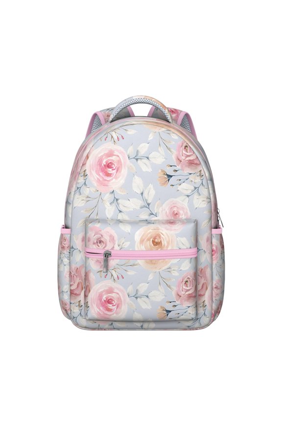 Rustic Floral and Bee Artwork Backpack Lightweight and Multifunctional School Bag with Botanical Garden Print