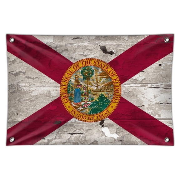 Rustic Florida State Flag Distressed USA Home Business Office Sign