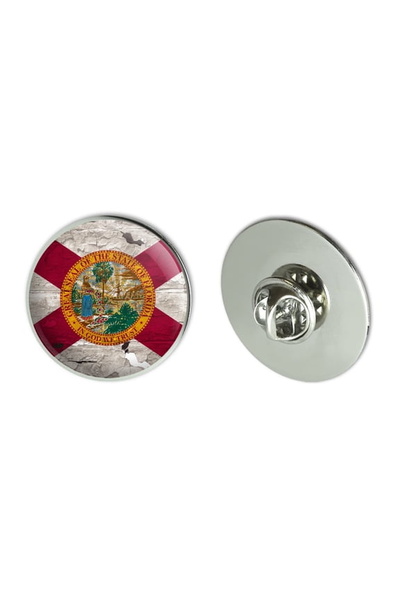 Rustic Florida State Flag Distressed USA Metal 1.1" Tie Tack Hat Lapel Pin Pinback