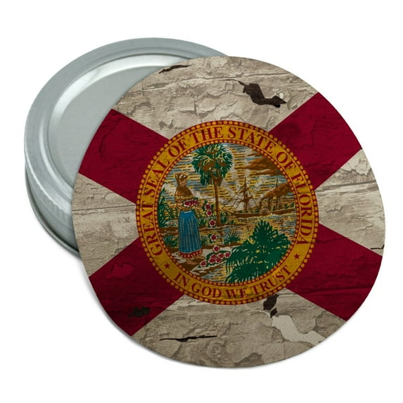 Rustic Florida State Flag Distressed USA Round Rubber Non-Slip Jar Gripper Lid Opener