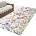 thumbnail image 1 of Rustic Flower Area&nbsp;Rug 2.7x5ft Watercolor Colorful Floral Green Leaf Plant Non-Slip&nbsp;Washable Square&nbsp;Rugs Soft Felt Indoor Floor Mat for Bedroom Kitchen Living Room Bathroom, 1 of 9