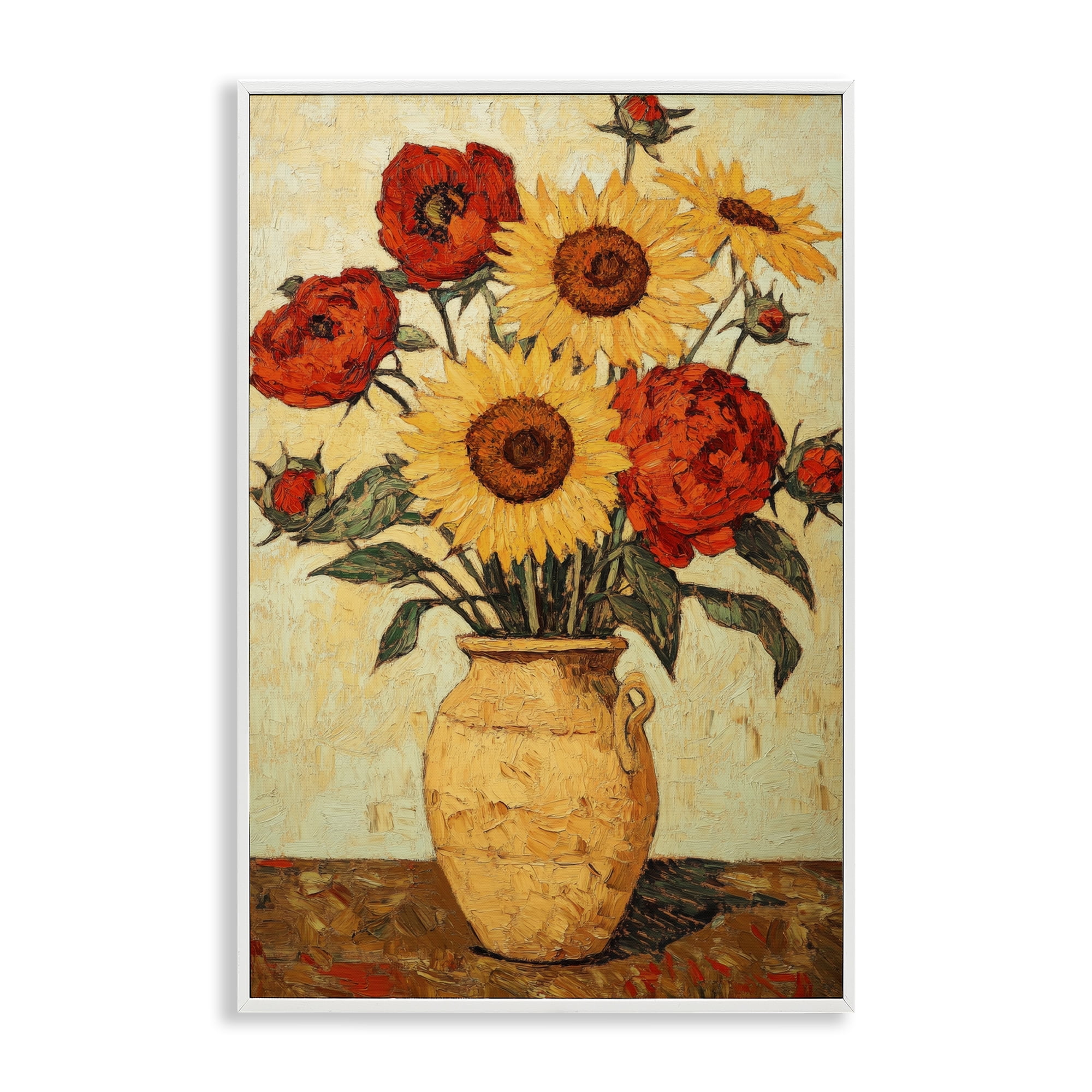 Rustic Flower Display White Framed Giclee Art, design by Petal Prints Design