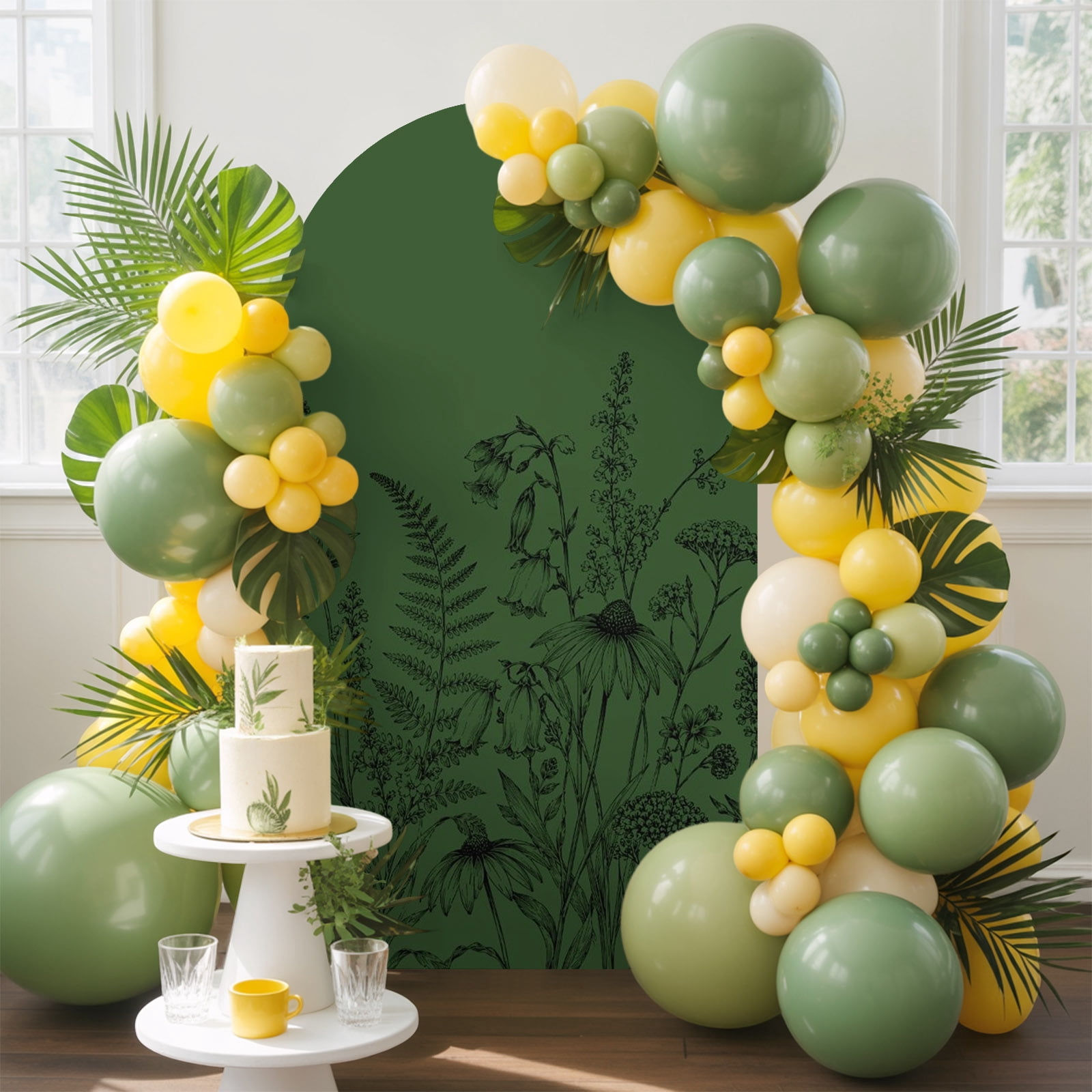 Simple Rustic Arch Rustic Flower Leaf Arch Backdrop Cover Spandex Fitted Arch Cover 6.6FT ...