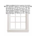 thumbnail image 1 of Rustic Flower Linen Curtain Valance for Bedroom/Bathroom/Kitchen/Office/Living/Dining Room Window,Floral Bird Black White Leaf Vintage Herb Pocket Topper Drapes Decorative Cafe Drapery Panel 42"x12", 1 of 6