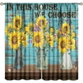 thumbnail image 1 of Rustic Flowers Kitchen Curtains Vintage Blue Wooden Board Sunflower Inspirational Quotes Bedroom Living Room Blackout Rod Pocket Decoration Window Drapes 2 Panels W21xL63in W42xL84in, 1 of 6