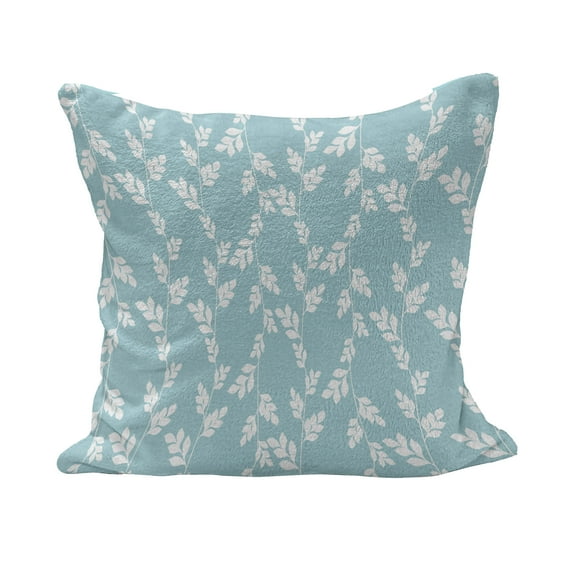 Rustic Fluffy Throw Pillow Cushion Cover, Rural Meadow Field Yard Wildflowers Farmhouse Style Cottage Countryside Garden, Decorative Square Pillow Case, 28" x 28", Pale Blue White, by Ambesonne