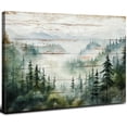 thumbnail image 1 of Rustic Foggy Forest Canvas Wall Art Nature Landscape Picture for Living Room Wood Grain Prints Artwork Vintage Pine Trees Misty Mountain Painting Modern Artwork Bedroom Bathroom Home Decoration 12x16", 1 of 6