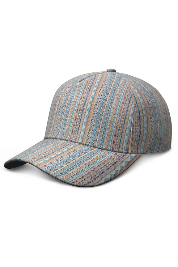 Rustic Folk Style Dad Hat – Bohemian Ink Sketch Baseball Cap for Men Women, Abstract Tribal Ethnic Pattern, Vintage Artistic Aesthetic Cap for Camping, Jogging, Summer