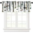 thumbnail image 1 of Rustic Forest Valance Curtain, Vintage Lodge Cabin Country Hunting Wild Animal Bear Moose Deer Fox Windows Curtain Valance for Kitchen Dining Room, One Panel 54x18in, 1 of 6