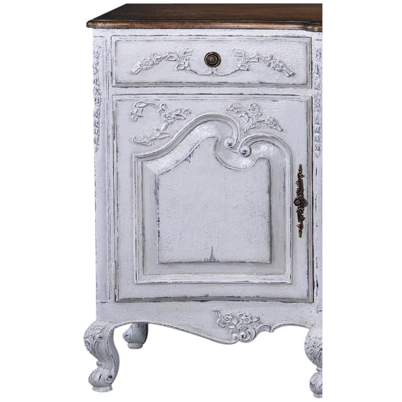 Rustic French Country Sideboard with Pecan Top
