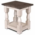 thumbnail image 1 of Rustic French Rectangle Side End Table in Distressed White/Brown Wood, 1 of 8