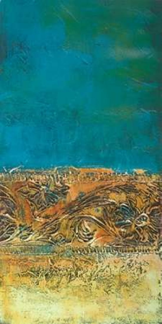 Rustic Frieze on Teal I Canvas Art - Lanie Loreth (24 x 48)