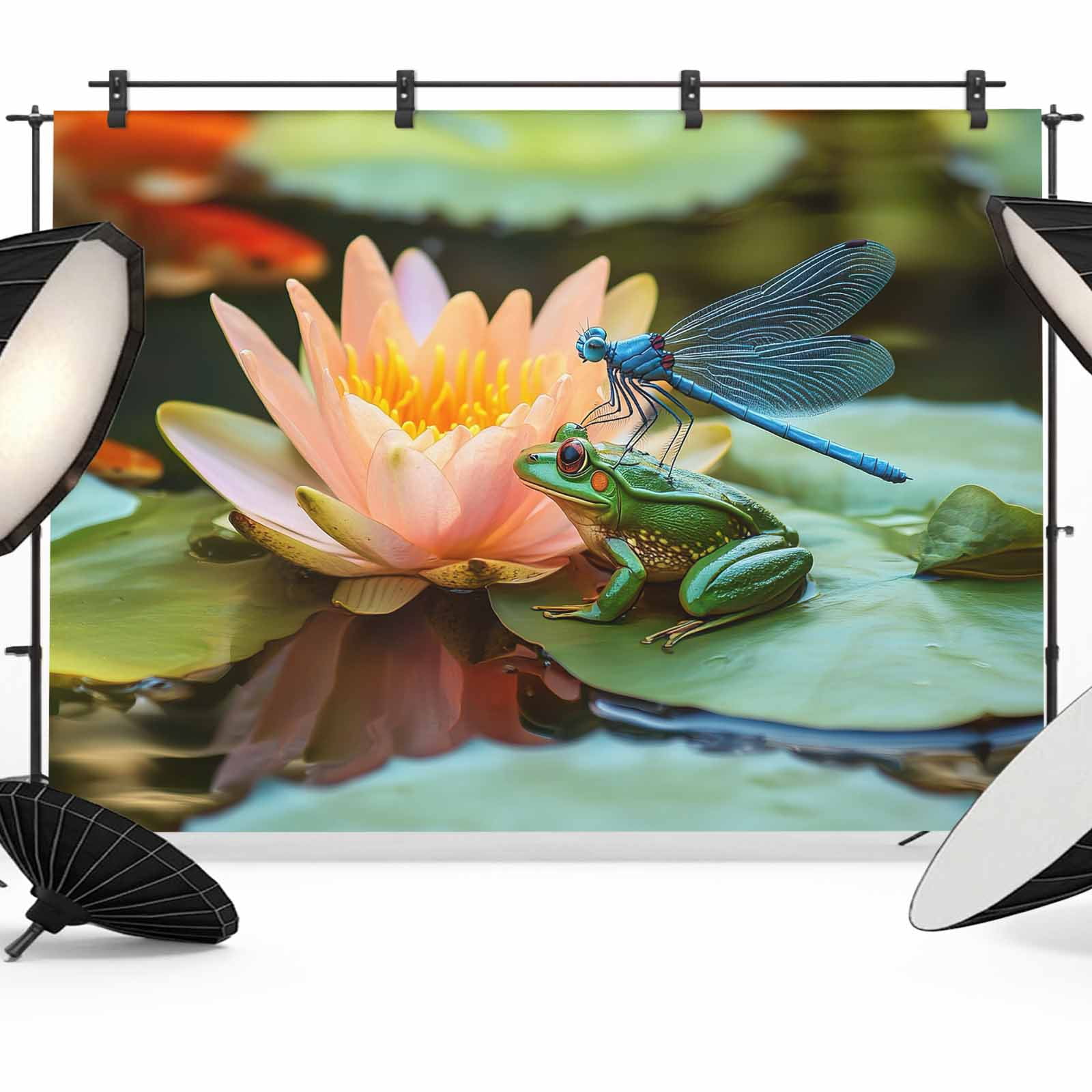 Rustic Frog Dragonfly Backdrop for Photoshoot,Photography Photo Studio ...