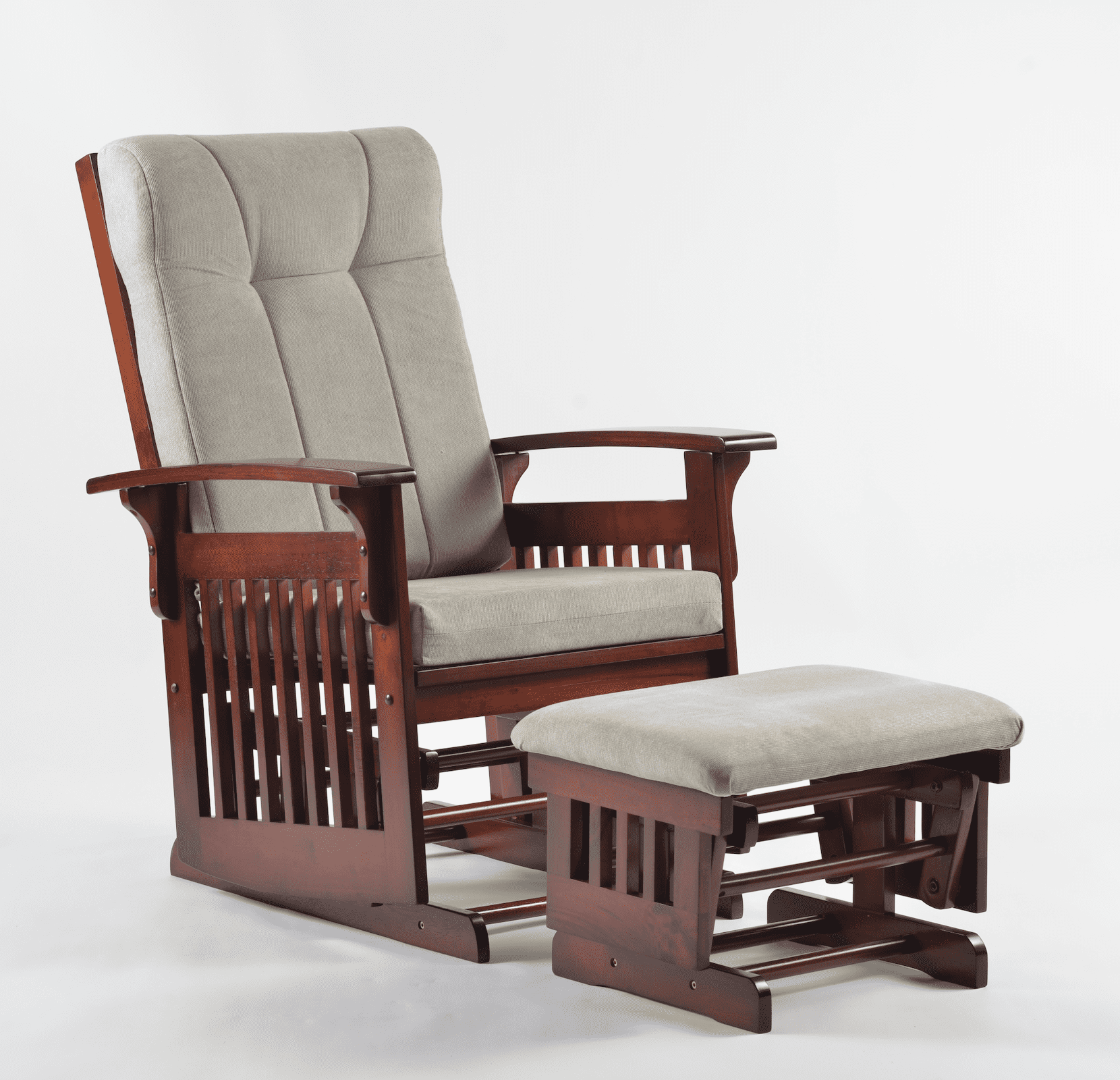 Wooden Rustic Glider, Rocking Nursery Chair with Ottoman, Resistant ...