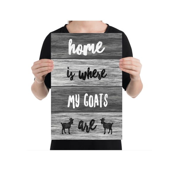 Rustic Goat Decor Poster - Wall Art for Goat Lovers Gift