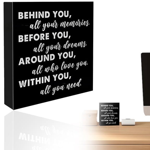 Rustic Graduation Sign Wood Box Sign Behind You Grad Quote Desk Shelf Graduation Decor Wood Sign Grad Gift 5.9in Black