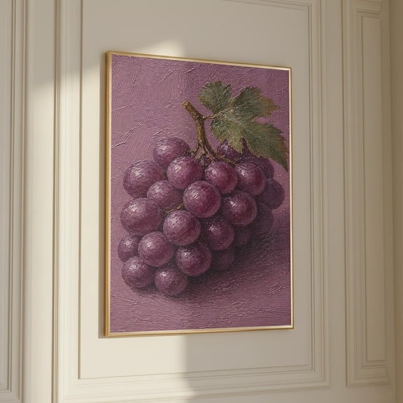 Rustic Grapes Still Life Kitchen Art Poster Unframed Paper Print