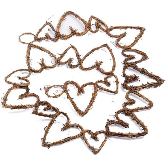 Factory Direct Craft Natural Grapevine Heart Chain Garland, 5 Foot Rustic Heart Garland