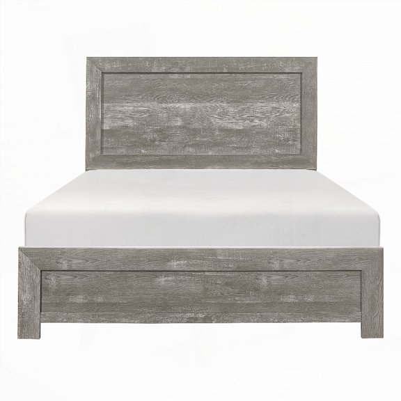 Rustic Gray 1pc Queen Size Bed Panel & Headboard/Footboard - Originating from Malaysia