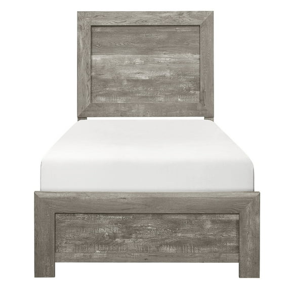Rustic Gray Bed Frame for Twin Bed / Bedroom Upgrade with Simple Assembly