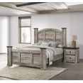 thumbnail image 1 of Rustic Gray Poster Queen Size 3pc Bed Set Storage Nightstands Bedroom Furniture, 1 of 8