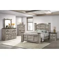 thumbnail image 1 of Rustic Gray Poster Queen Size 6pc Bed Set Storage Wooden Master Bedroom Furniture, 1 of 9