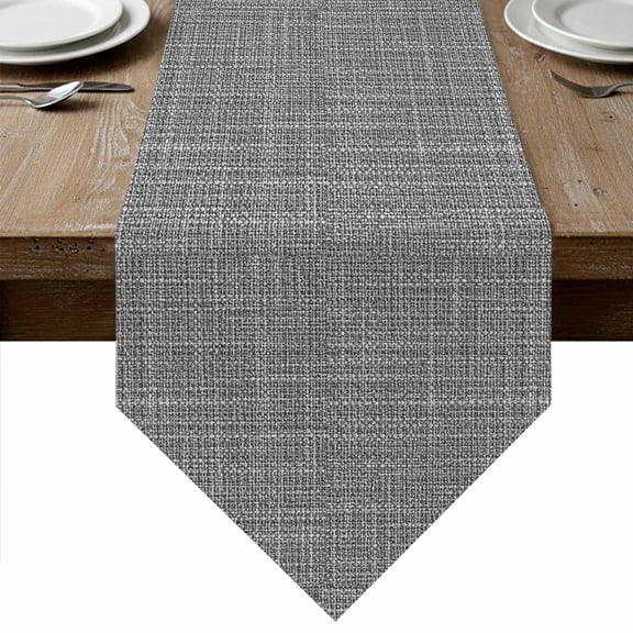 Rustic Gray Table Runner Linen Burlap Table Runner 36 Inches Small Farmhouse Solid Color Dresser Scarves for Kitchen Island Coffee Dining Room Party Wedding Banquet Holiday Decoration 13"x36"