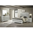 thumbnail image 1 of Rustic Gray White Queen Size Bed Set 4pc Wooden Bedroom Furniture, 1 of 6