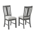 thumbnail image 1 of Rustic Gray Wood Linen Upholstered Dining Side Chairs Set of 2, 1 of 3