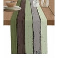 thumbnail image 1 of Rustic Green Wood Short Table Runners 48 Inches, Cotton Linen Fabric Table Runner Dresser Scarf, Ombre Color Gradient Retro Grain Tablerunner for Party/Kitchen/Dinner/Wedding Decor 13''x48'', 1 of 7